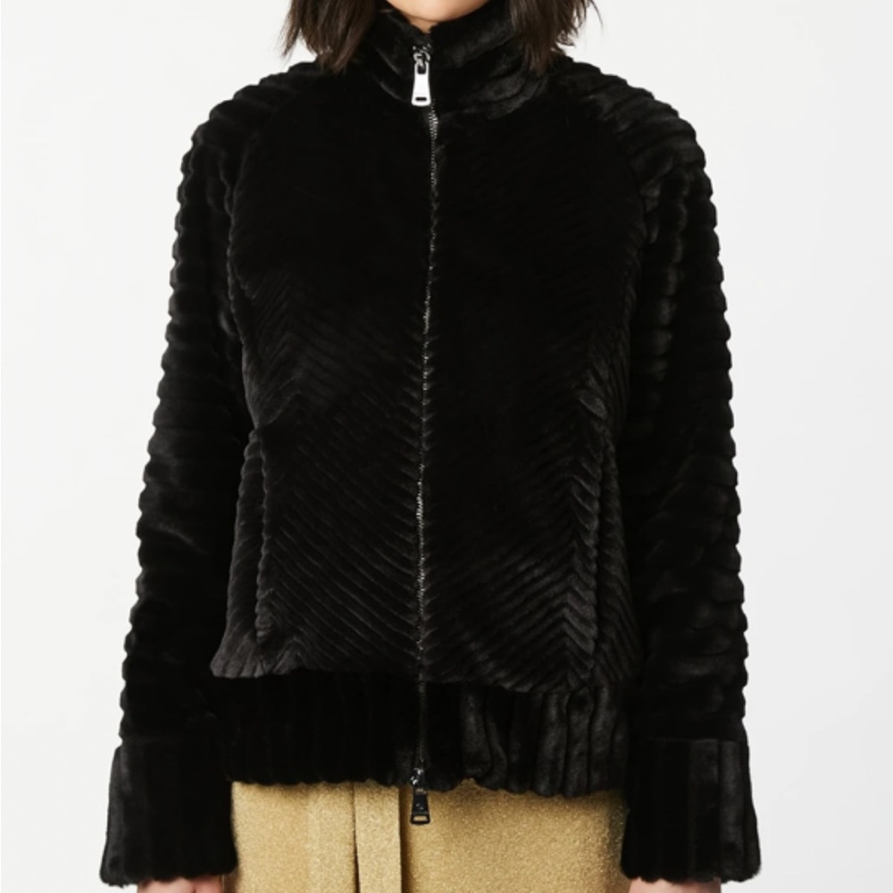 Bernardo unreal mink fur bomber jacket